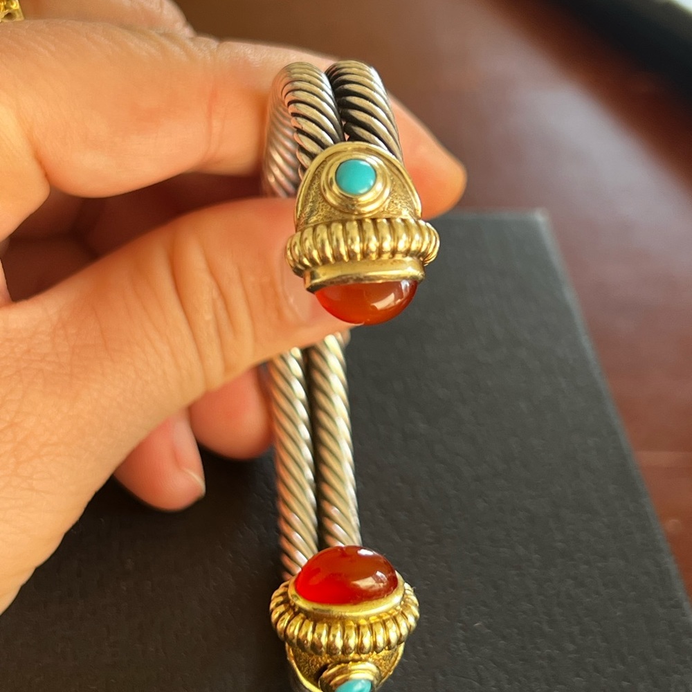 David Yurman 14k gold/925 silver Cuff bracelet - Picture 7 of 15